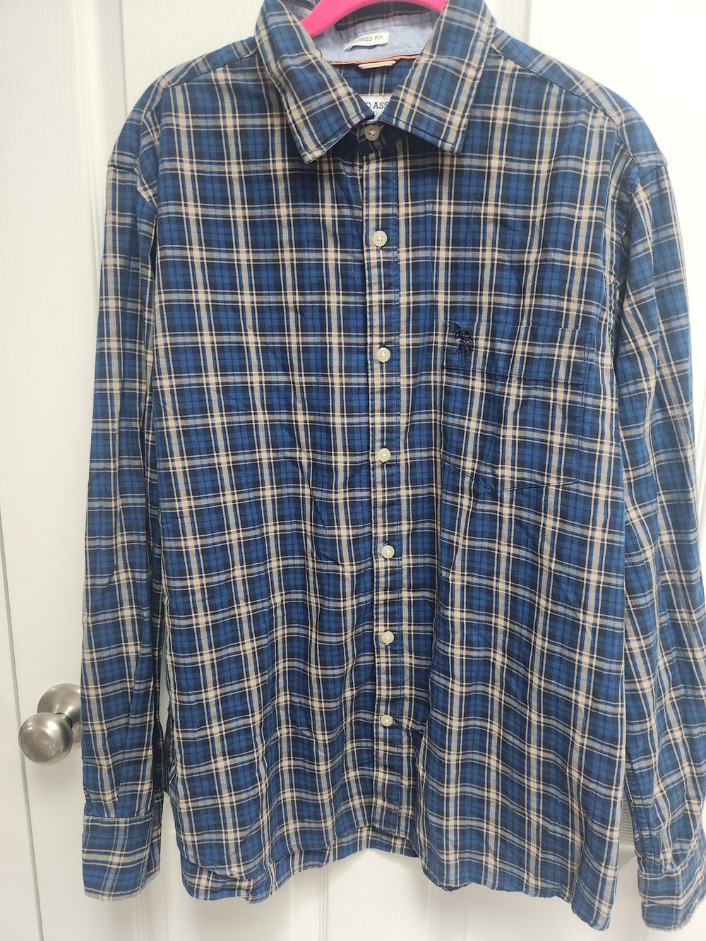 Chaps Men's Blue Plaid Button-Up Shirt